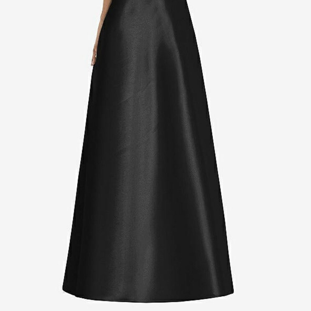 Alfred Sung 748...Strapless A-Line Satin Dress with Pockets....Black...Sz 18 - Picture 4 of 7